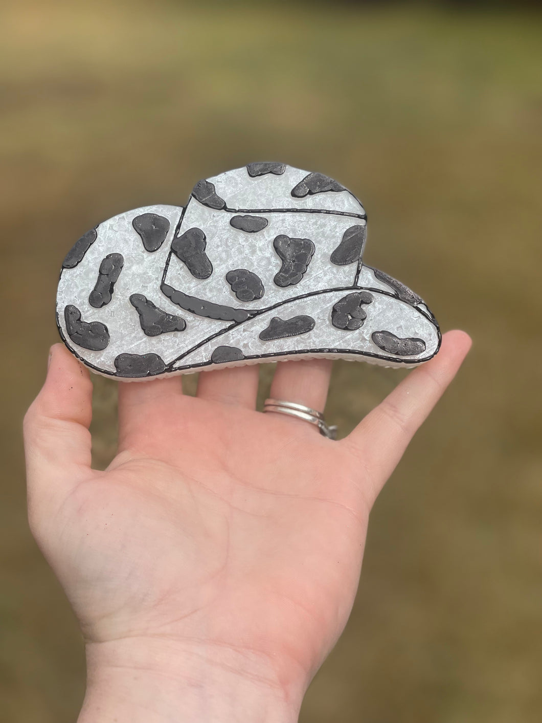 Cowgirl Hat with Cow Print Freshie