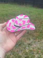 Load image into Gallery viewer, Cowgirl Hat with Cow Print Freshie

